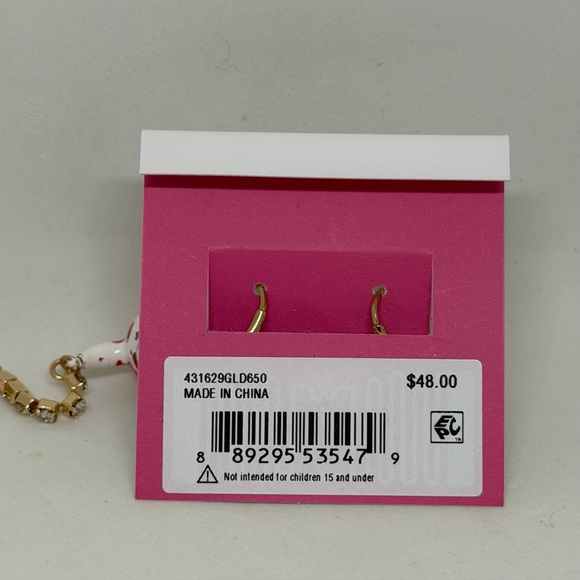 NEW Betsey Johnson Tea Party Mismatched Earrings Strawberry Gold Teacup Pot Pink - Picture 7 of 7